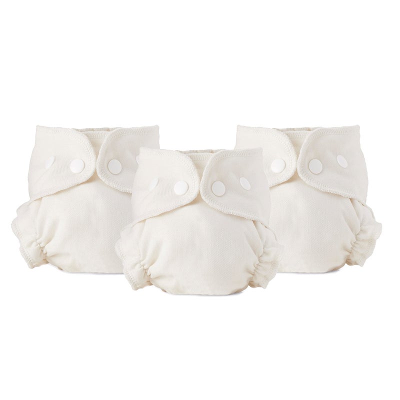 Esembly Cloth Diaper Inner - Organic Cotton Fitted Diaper- Soft, Ultra-Absorbant, Trim-Fitting Layer to Pair with Waterproof Outer for Blowout-Proof Diapering - 3-Pack, Size 2 (18-35lbs) - Image 1